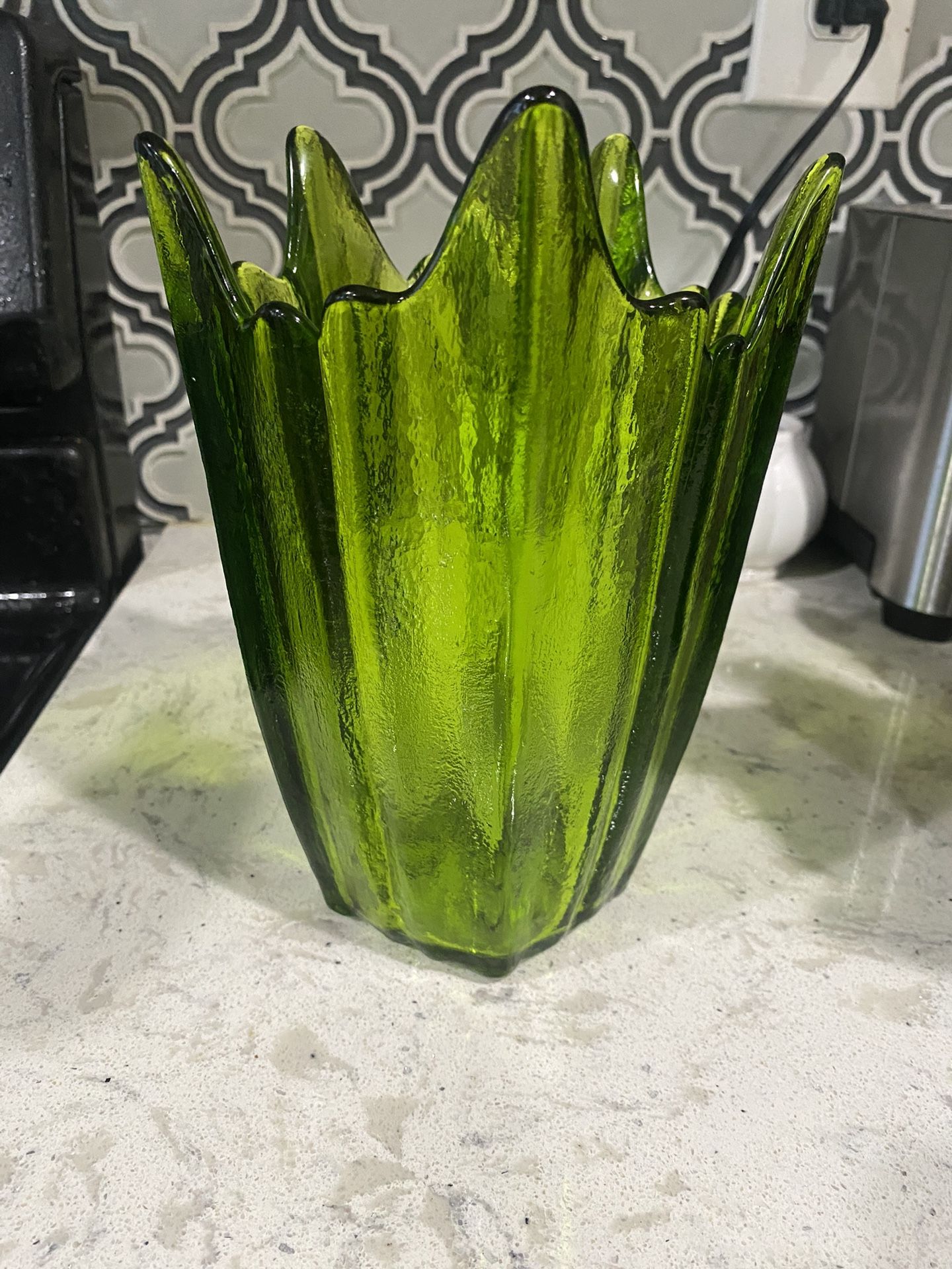 Rare Viking Green glass vase