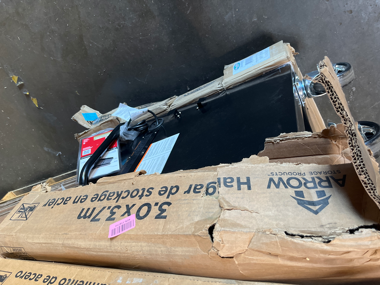 Newport 10 Ft. X 12 Ft. 2-Tone Eggshell and Coffee Galvanized Metal Shed with Sliding Lockable Doors