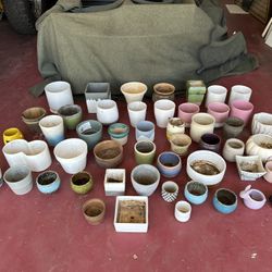 More Than 50 Small And Medium Glazed Ceramic Flower Pots Planters Gardening