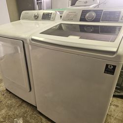 Samsung Washer And Electric Dryer Set Working Perfectly Fine Very Clean Super Capacity I Can Deliver To You 90 Days Warranty 