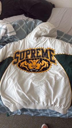 Supreme Tiger Hooded Jacket White Green