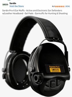 Sordin Pro-X Ear Muffs - Active and Electronic Ear Defenders w/Leather Headband