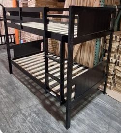 Bunk Bed Frame Twin Over Twin Size Color  grey. Espresso Or White