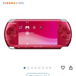 Red Japan PSP 3000 model modded
