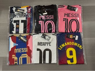 MESSI #10 for kids only soccer sets (jerseys with shorts), $20 each set, please see size chart and my latest inventory list in the pictures