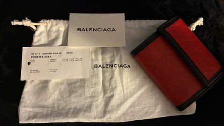 BALENCIAGA wallet in red and black leather