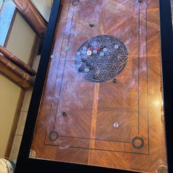 Carrom Table 4x8 Epoxy Filled Disks Glide Satisfying Game For Family 