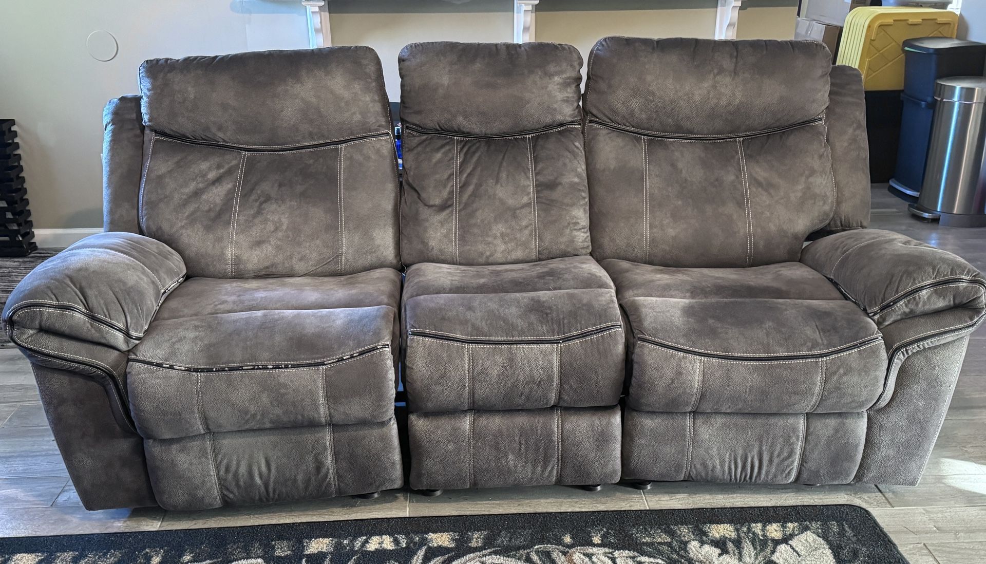 2 piece Couch & Loveseat set w/ 4 Reclining seats & Storage 