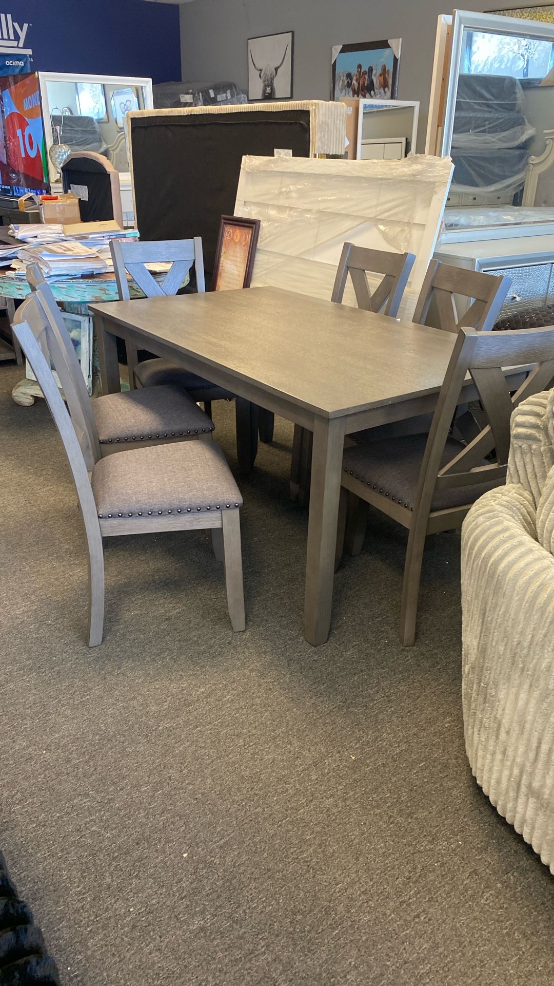 Holidays Are Coming grey Ashley Dining Set 7pc New $550