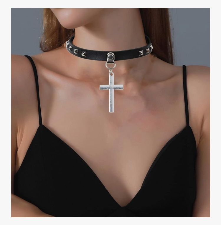 2 Piece Punk Leather Choker & Bracelet Set