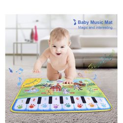 WALFRONT Baby Musical Mat Kids Piano Car