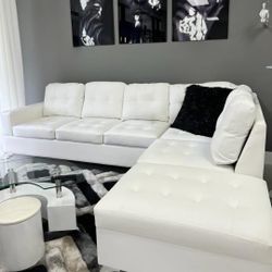 White Sofa Leather White Sectional New Storage And Cup Holders 