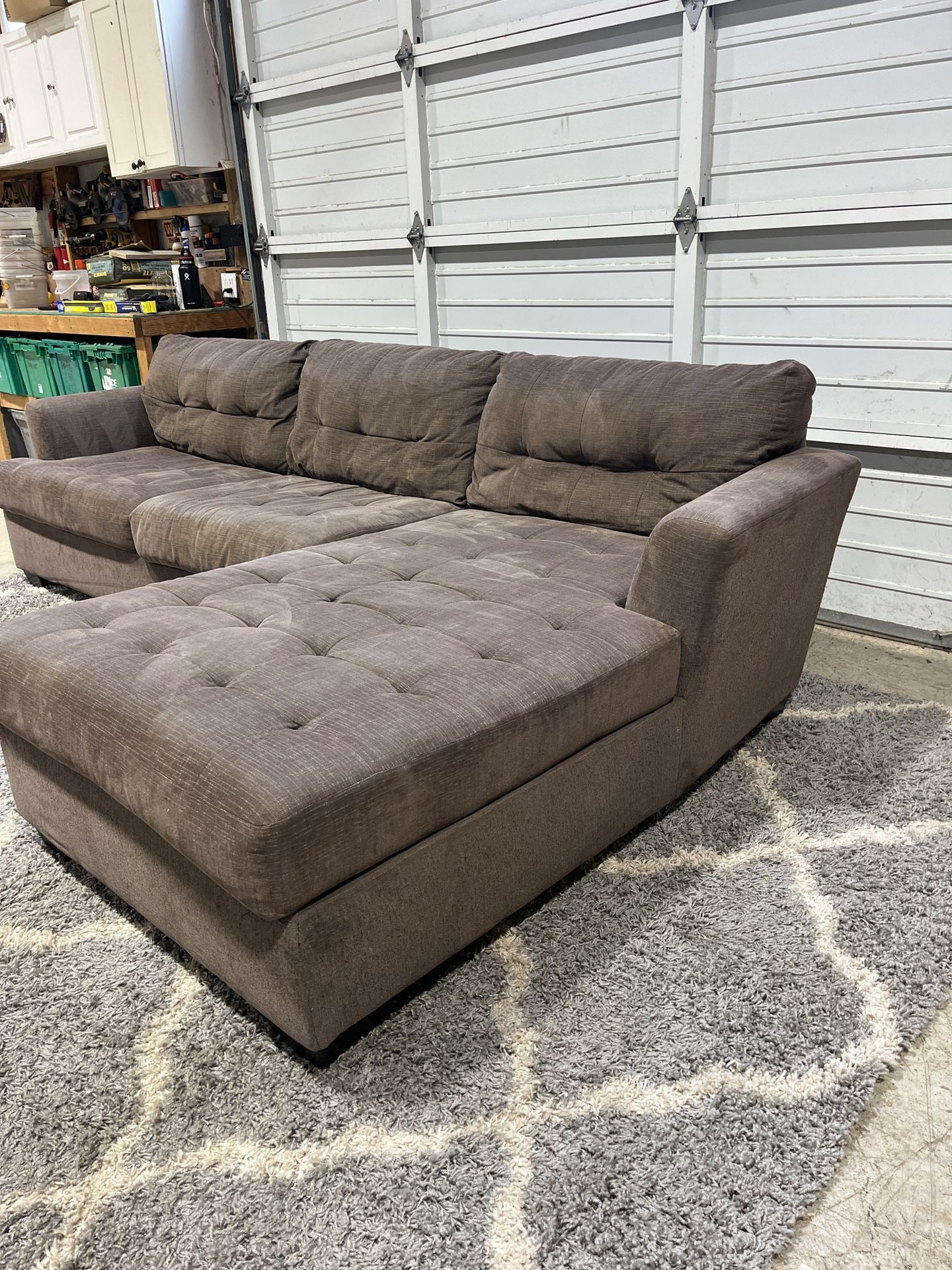 Ashley’s furniture, brown sectional Large Sectional Couch - Great Condition!