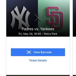 Padres Vs. Yankees 5/24/24 @ 6:40 Pm