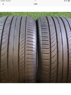 285 35R21 Continental ContiSportContact 5 with 85% Tread 7/32 105Y SKU 28099 Grade A Tires