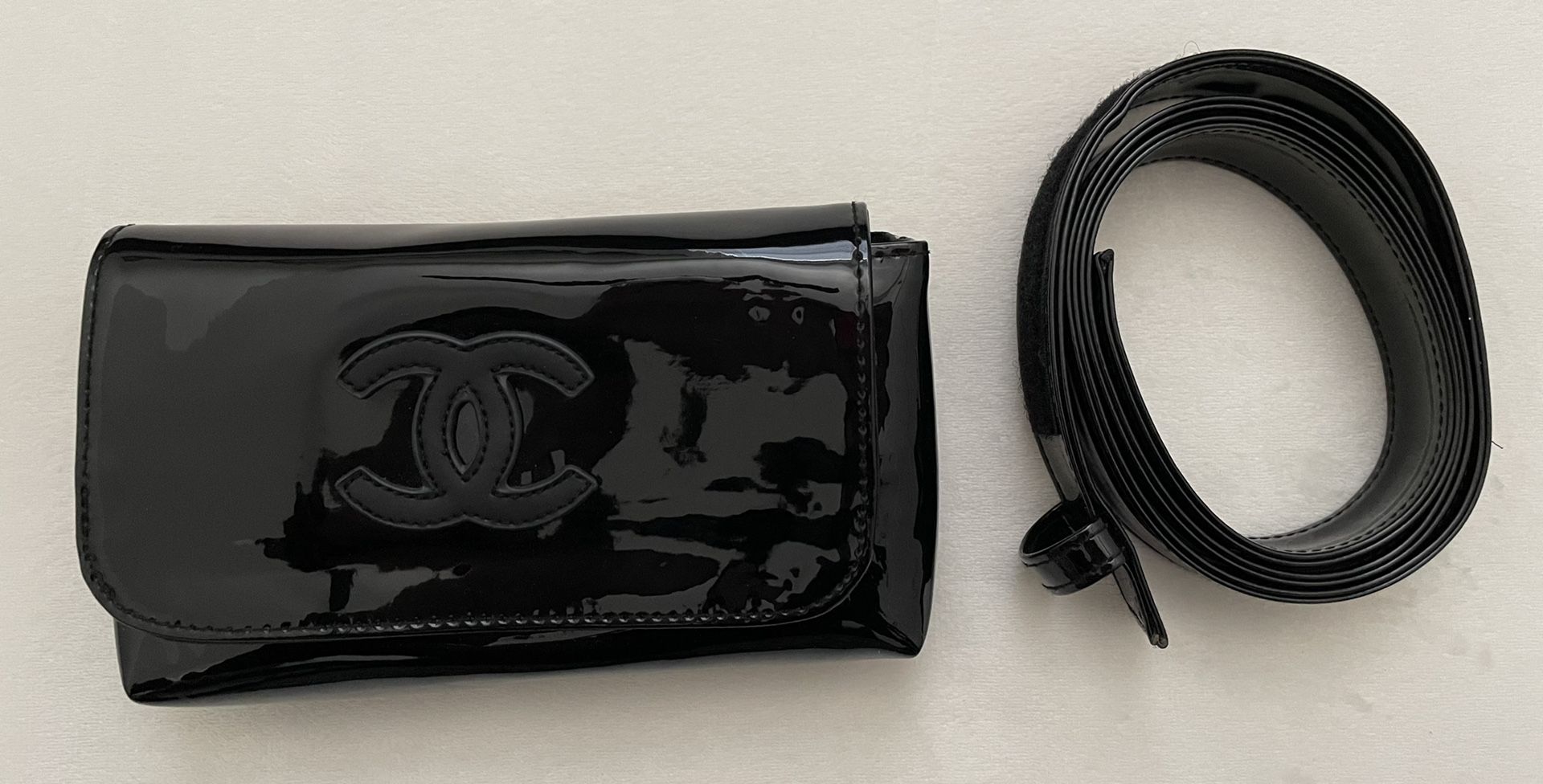 Black Patent Waist Bag