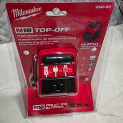 Milwaukee
M18 18-Volt Lithium-Ion 175-Watt Powered Compact Inverter for M18 Batteries (Tool-Only)