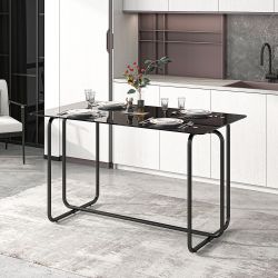 Black Glass Dining Table 