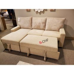 Sleeper Sectional Sofa With Storage Chaise And Pull Out Bed  - Limited Time Offer 