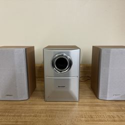 Sharp CP-ES50F / CP-ES50S Speaker System (Two Speakers and Subwoofer)