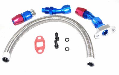20" OIL RETURN DRAIN LINE 10AN FITTING KIT STAINLESS BRAIDED TURBO CHARGER/TURBO   (ORK UN002