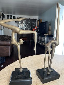 Two Sculpture Brass Antique 