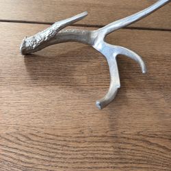 Modern Cast Metal Antler Decor / Sculpture (Silver)