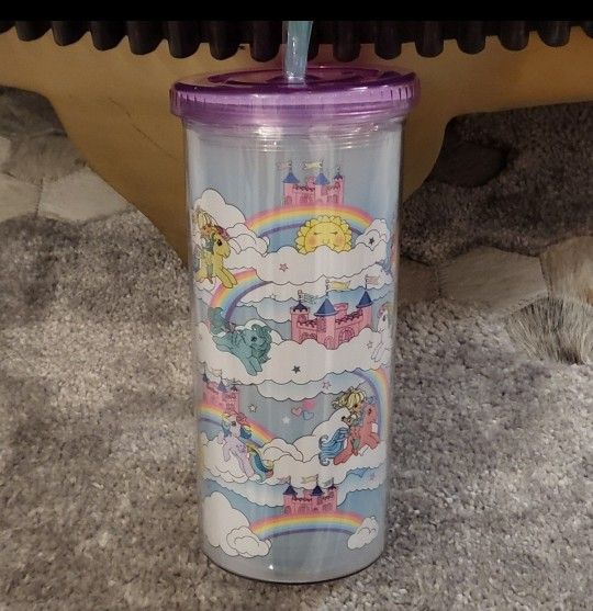 My Little Pony Tumbler Acrylic Rainbow Castle Images 18oz