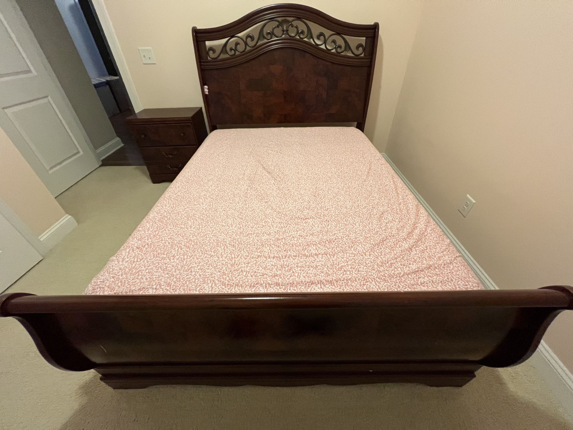 Wooden Bedroom With nightstand