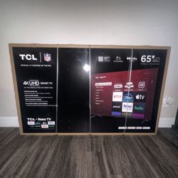 standard 65" TCL 4K UHD Roku Smart TV