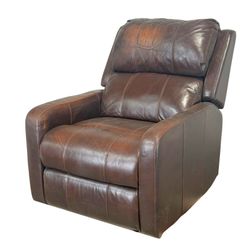 Power Faux Leather Recliner - Chestnut Brown