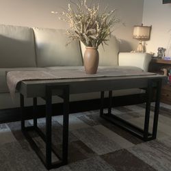 Modern Coffee Table, Wooden, Approx. 60x36in, Blackish Grey In Color
