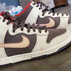Nike Dunk Retro brown High Sail Size 10 