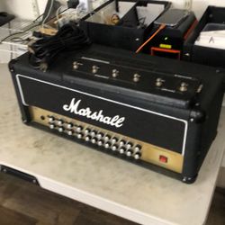 1003 Marshall AVT150H Corded 120v 150watt Hybrid Guitar Amplifier Head W/ Pedal & Power Cords 531384