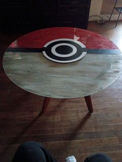 Homemade pokemon ball glass table