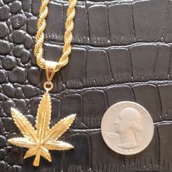 Leaf Pendant And Chain Set 
