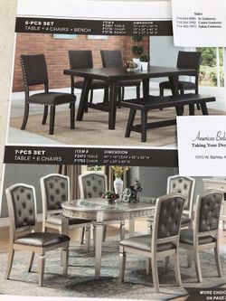 7pc Dinning tables new $795