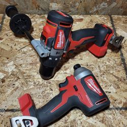 Milwaukee M18 18VBrushless Cordless 1/4 in. Impact Driver And M18 18V Brushless Cordless 1/2 in. Compact Hammer Drill.
(TOOLS ONLY)