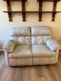Dual Reclining Leather Loveseat Sofa