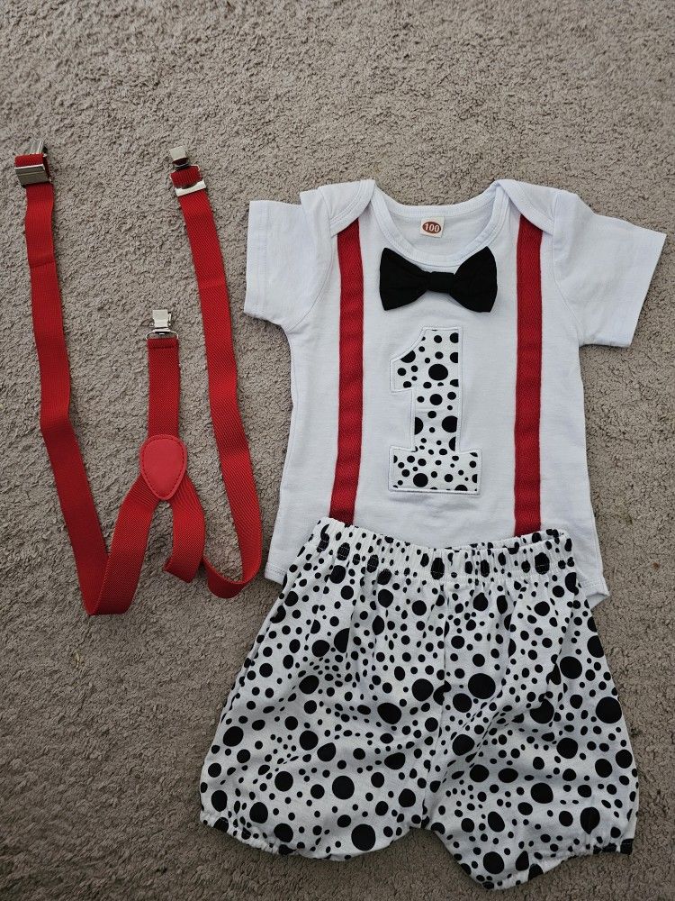 Baby Boy 1st Birthday Cake Smash Outfit, NEW
