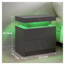 Night Stand With LED Lights And Remote + Working Desk