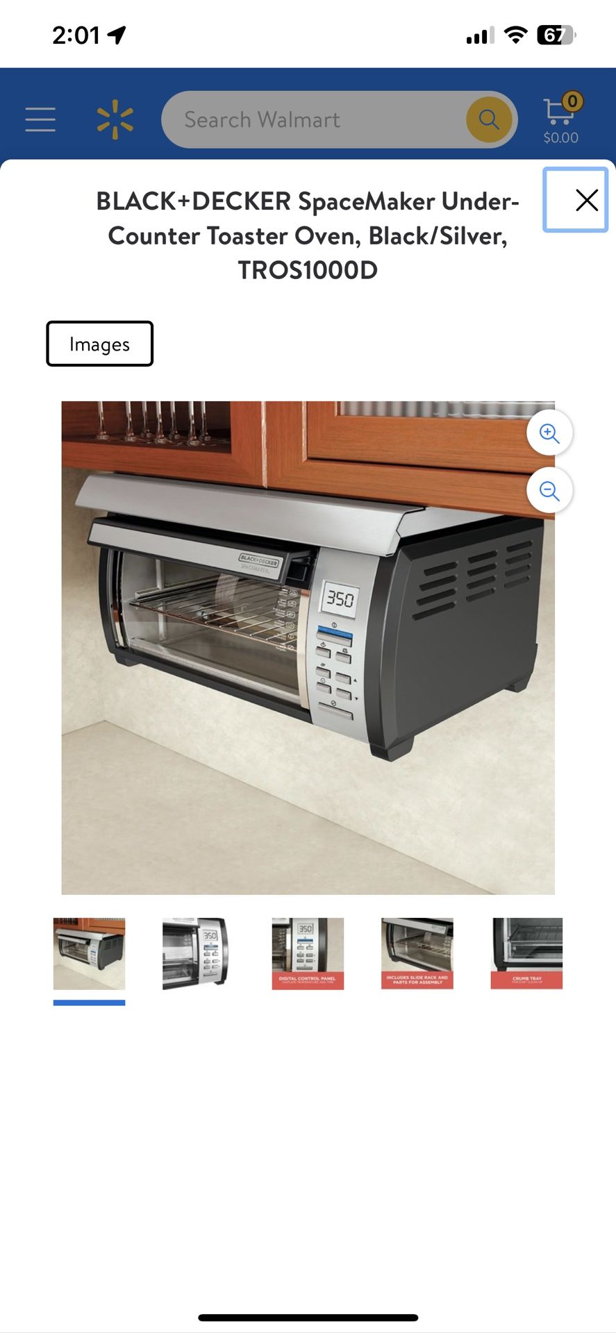 Toaster Oven Space Saver Under Cabinet