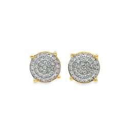 10k Yellow Gold Diamond Earrings with Round Brilliant Cut Diamonds 0.23 ctw