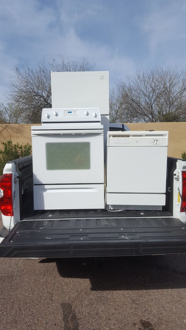 stove, fridge, microwave and dishwasher. whirlpool