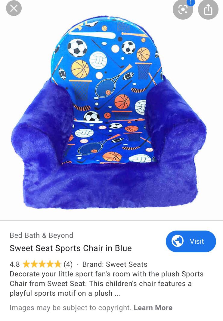 Kids sweet seat sports chair.
