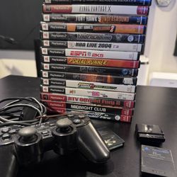 PS2 Games Mega Bundle - 20 Titles + 2 Memory Cards + IR Receiver