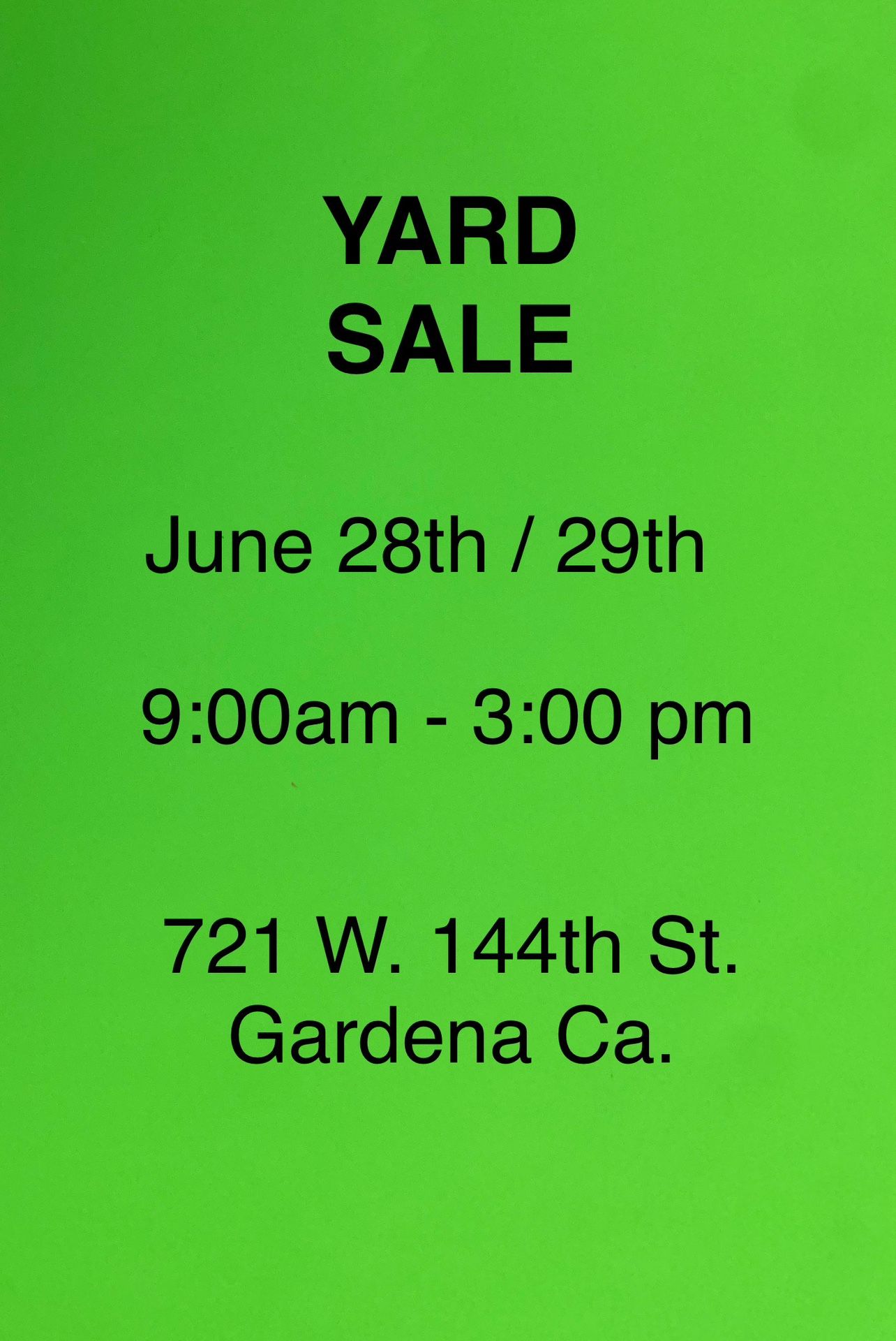 Yard Sale