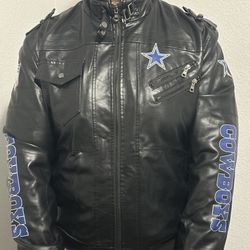 Dallas Cowboys Leather Biker Jacket