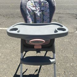 Grey , Pink Baby High chair With 2 Cup Holders 