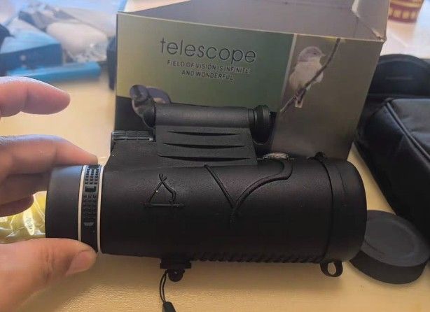 Extra Long 9800M/300000M Compass Flashlight Distance Night Vision High - Angle Monocular Telescope Outdoor Hiking Portable Telescope Fashion Tool